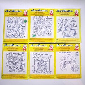 Vtg Aunt Martha‎ Iron Transfers Lot 6 Cottagecore Grandmacore Embroidery Crafts